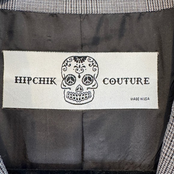 HIPCHIK COUTURE Rhinestone Snake Blazer Statement Jacket Indie Sleeze Made USA - Picture 3 of 12